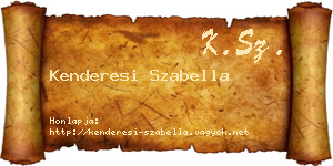 Kenderesi Szabella névjegykártya